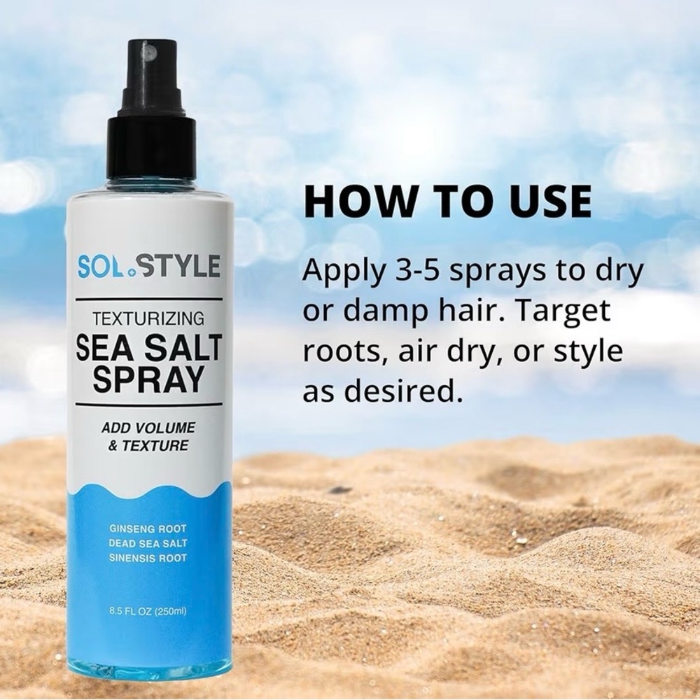 SOL + Style Texturizing Sea Salt Spray Exp 2027 Men/Women - Picture 5 of 7